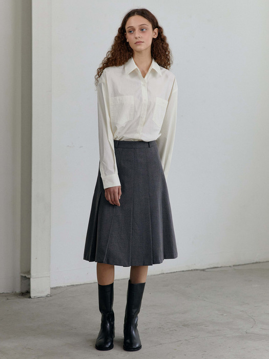 Classic mid skirt (Gray)