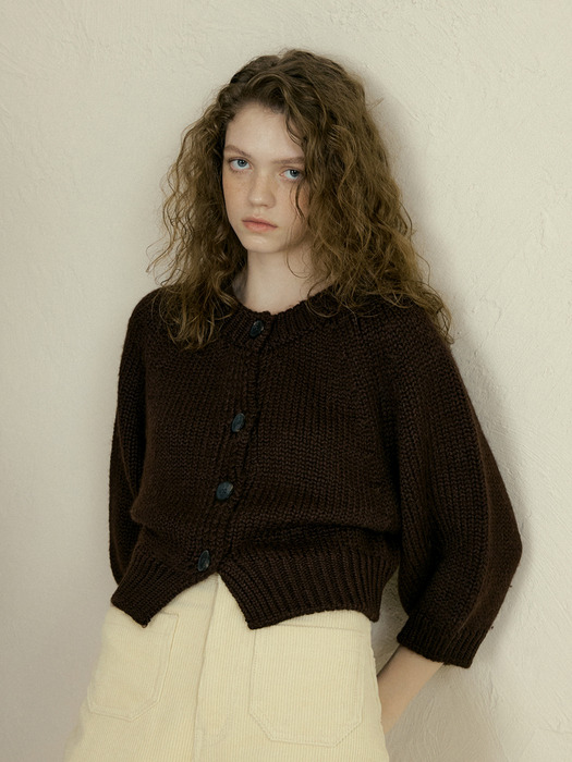 165 cloud knit cardigan (brown)
