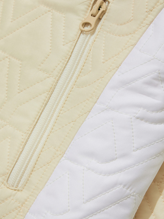 YY QUILTED BOMBER, CREAM
