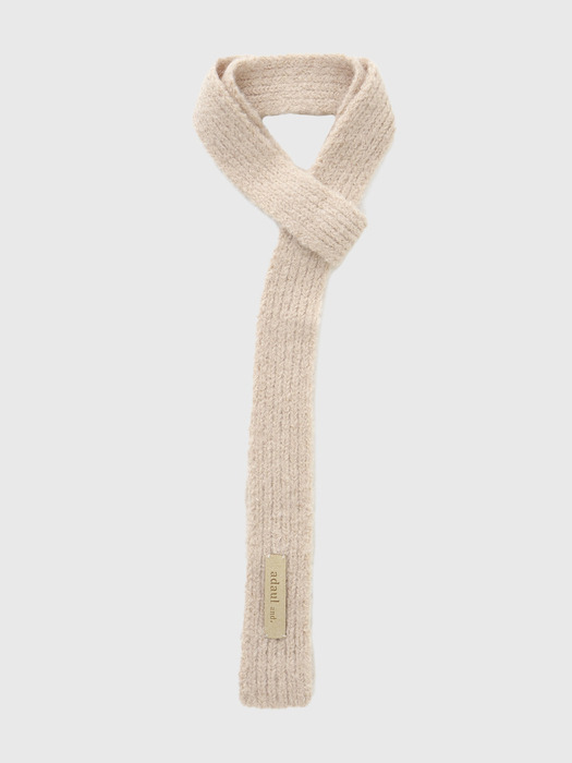 Thin long tie muffler - beige