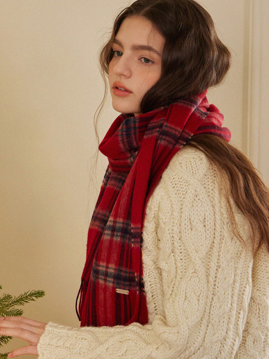 HOLIDAY CHECK MUFFLER_2COLORS_RED