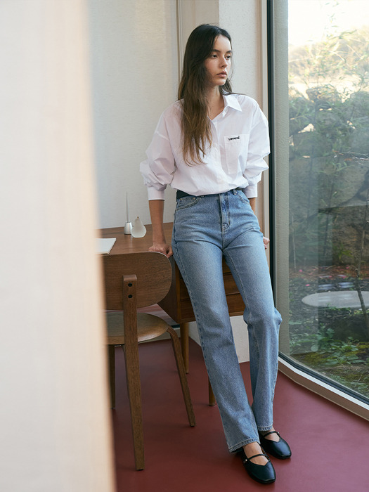 Solid Embroidery Shirt[LMBDSPSH301]-Pure White