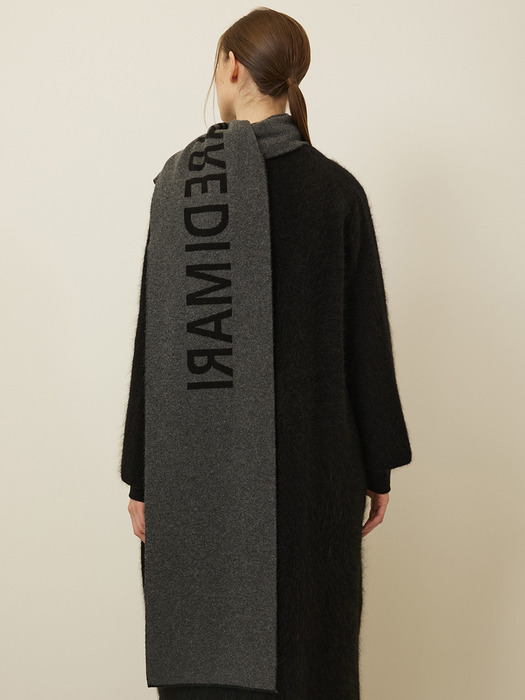 Logo Jacquard Cashmere Muffler Black/Grey