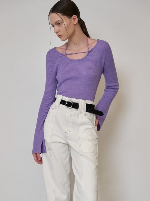 SHERIN SLIM U-NECK KNIT(T-6757)