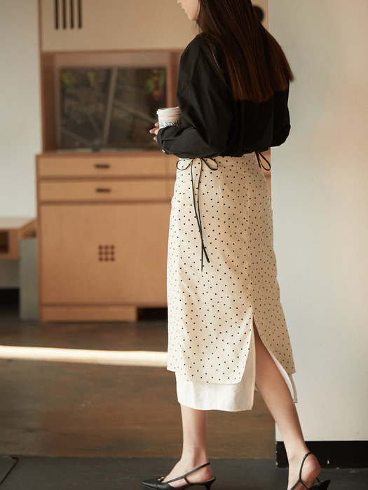 Two layers colourway skirt - Ivory heart