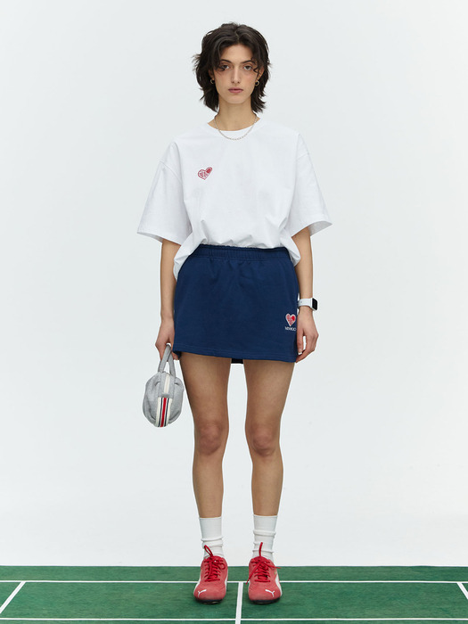 SMALL HEARTTRACK OVER FIT TEE_WHITE