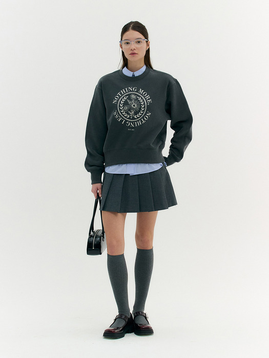 FLOWER ROUND SWEATSHIRT (dust gray)