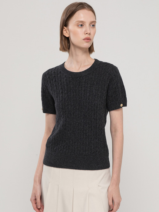 Wool cable knitwear_Black