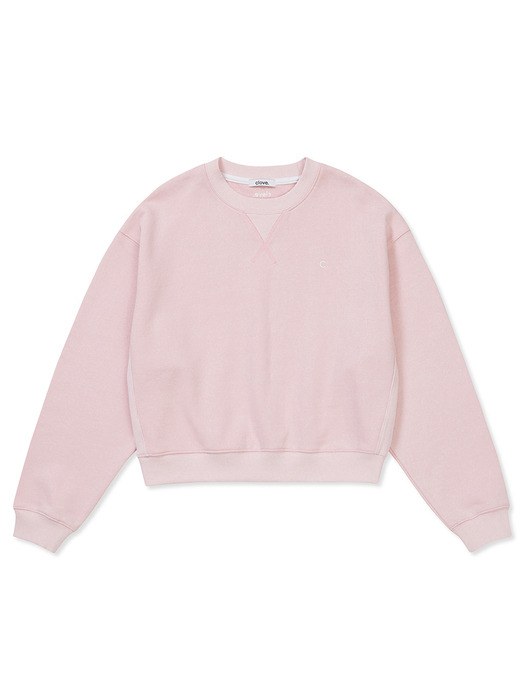 [24SS clove] Pigment Crop Sweatshirt (Pink)
