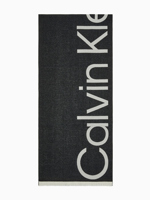 [CK ACC] 여 블랙 CKJ 인스티튜셔널 로고 스카프 DX0221 001