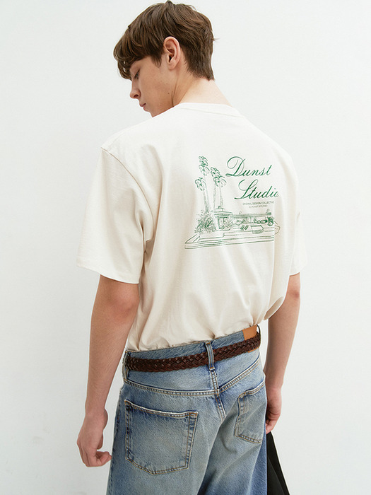 UNISEX SUMMER HOLIDAY T-SHIRT CREAM_M_UDTS4B133CR