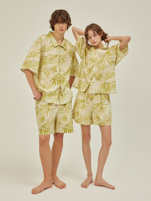 BALI PAJAMA COUPLE SET_lime green