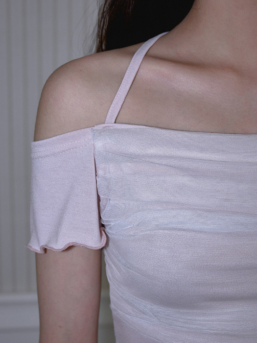 Sha Layerd Holter T-shirt [Pink]