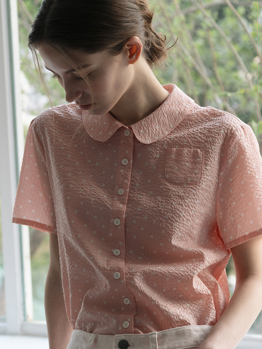 [Pink] Peter Pan Collar Blouse