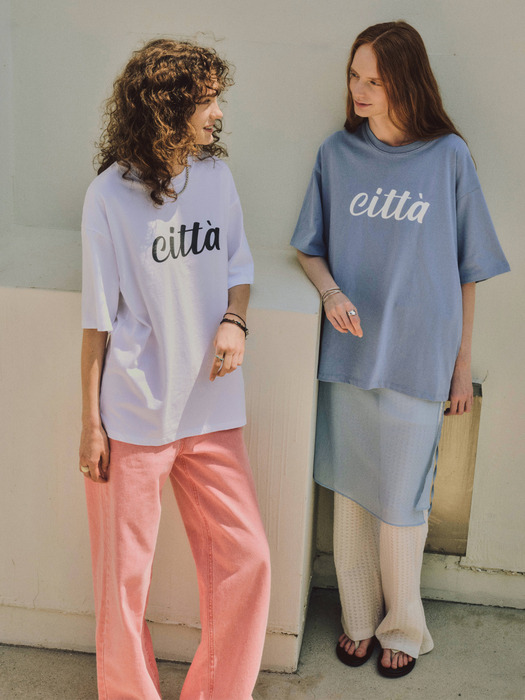 CITTA Signature Logo Overfit T-shirt(Hot Summer)_CTT331(Sky Blue)