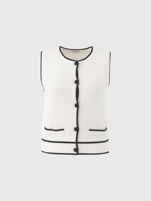 맨디 라인 니트 베스트 / MANDY LINE KNIT VEST_2colors