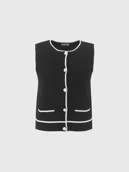 맨디 라인 니트 베스트 / MANDY LINE KNIT VEST_2colors