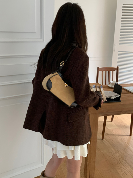 [꾸니PICK][단독]JENNA MINI HOBO BAG  (suede cookie)