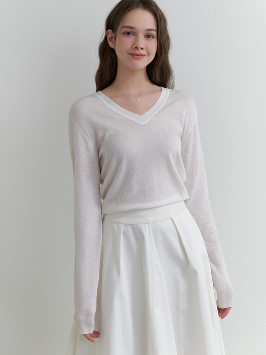 Fond v-neck knit (ivory)