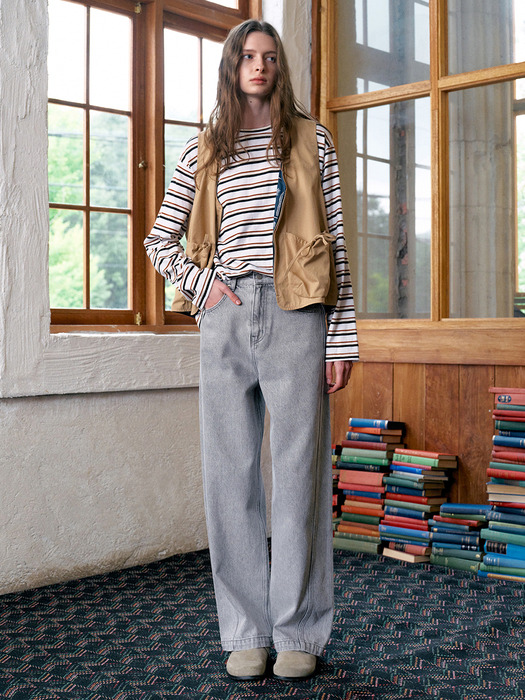 Curved Line Denim Pants VC2478DN702M