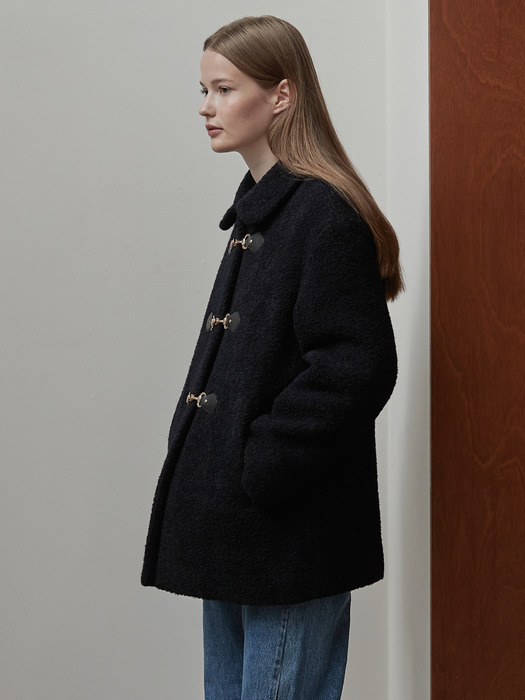 Clasp half coat - Navy