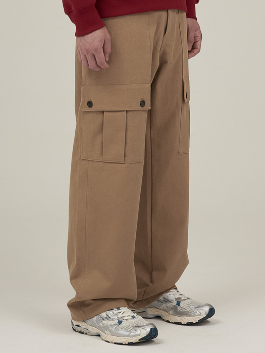 Button Cargo Pants Beige