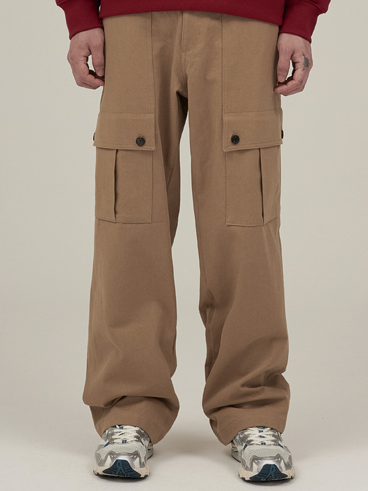 Button Cargo Pants Beige