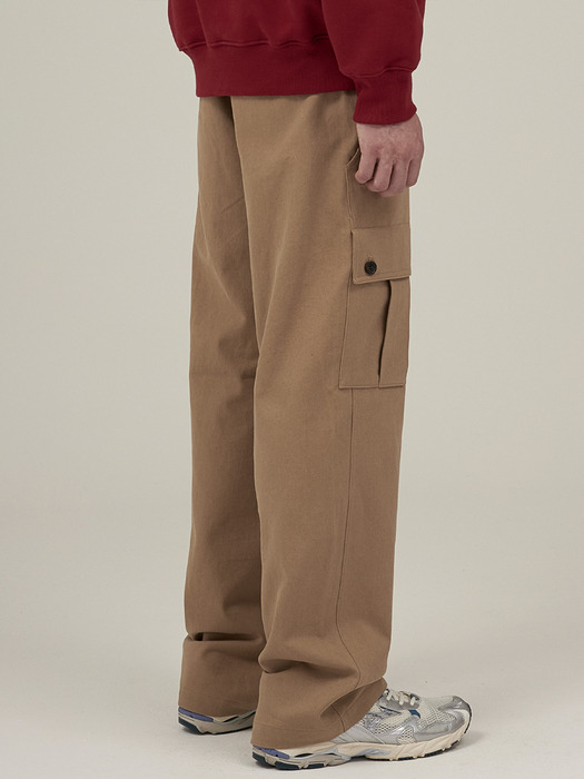 Button Cargo Pants Beige