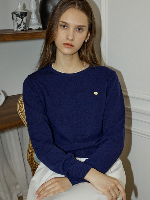 Essential Round Neck Knit - Navy