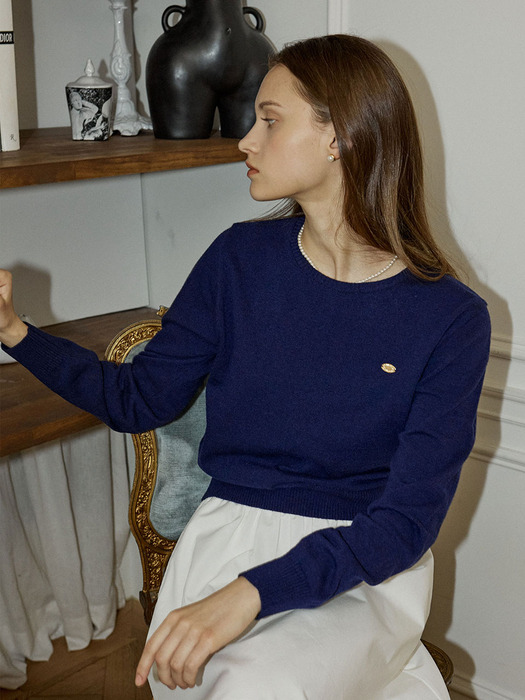 Essential Round Neck Knit - Navy