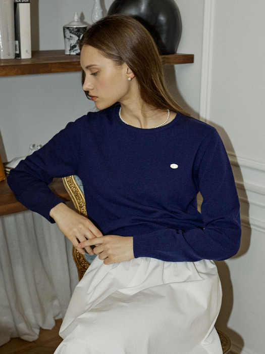 Essential Round Neck Knit - Navy