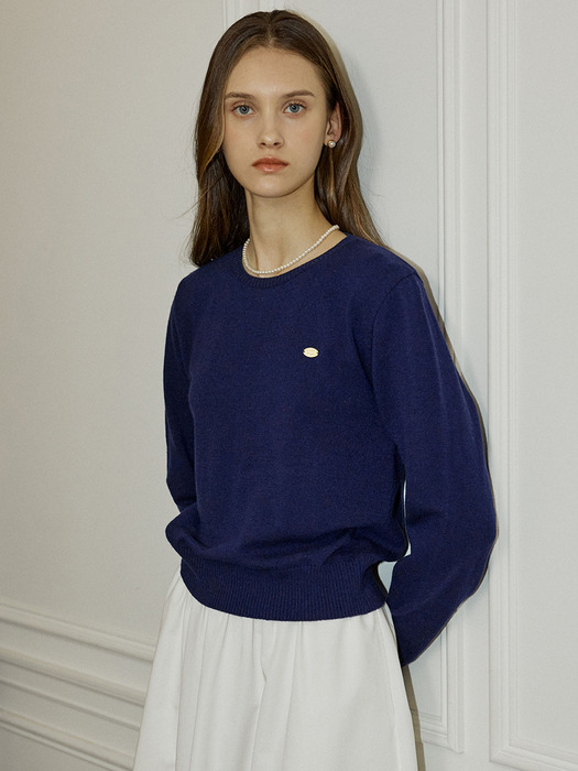 Essential Round Neck Knit - Navy