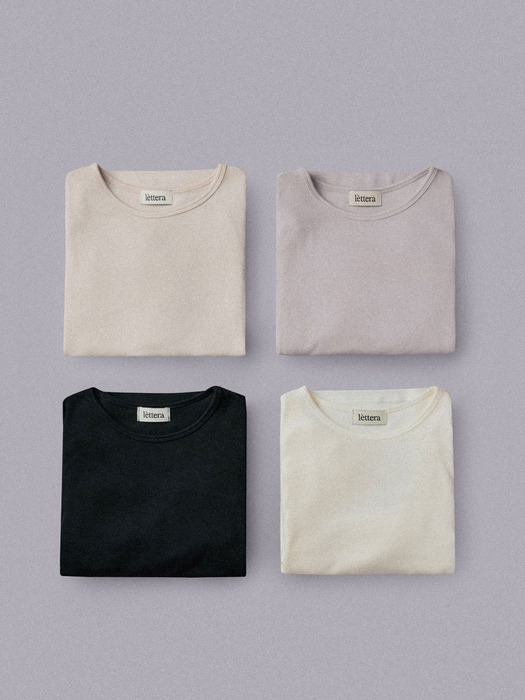 Basic Wool Tencel Long Sleeve T-shirt_4 Colors