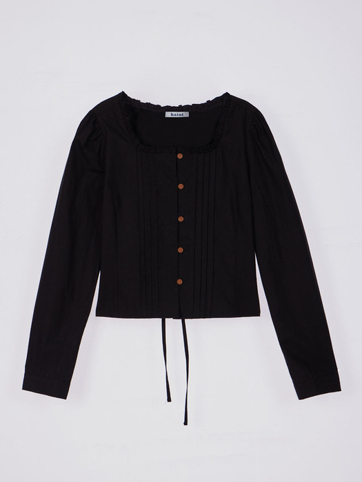 GRACE PIN TUCK BLOUSE_2COLORS_BLACK