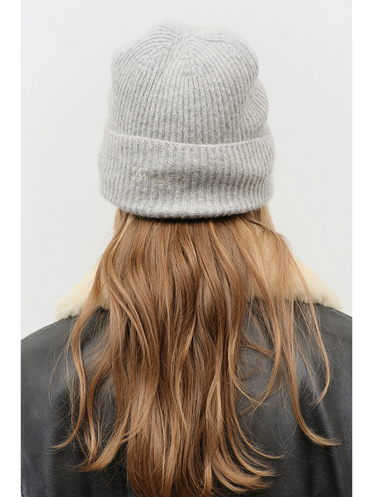 WHOLEGARMENT KNIT BEANIE GREY_UDHE4F101G2