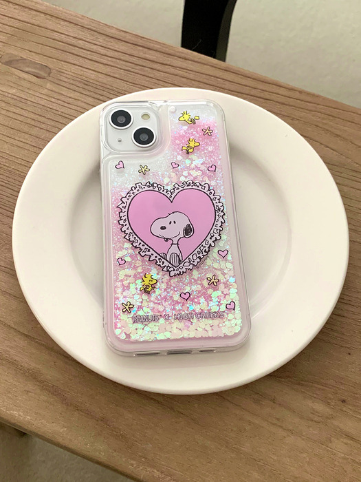 heart snoopy pink glitter case_HC2512GP004O