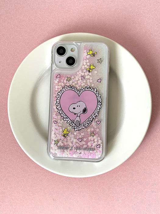 heart snoopy pink glitter case_HC2512GP004O