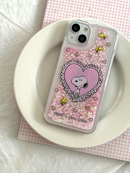 heart snoopy pink glitter case_HC2512GP004O