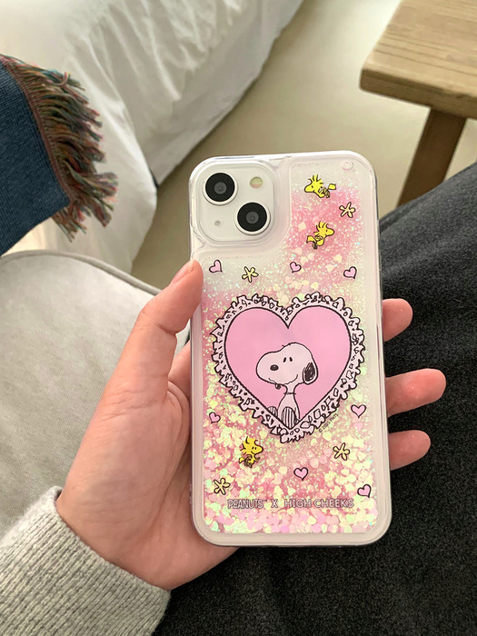 heart snoopy pink glitter case_HC2512GP004O