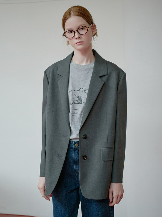 25FN relax-fit basic jacket [CHA]