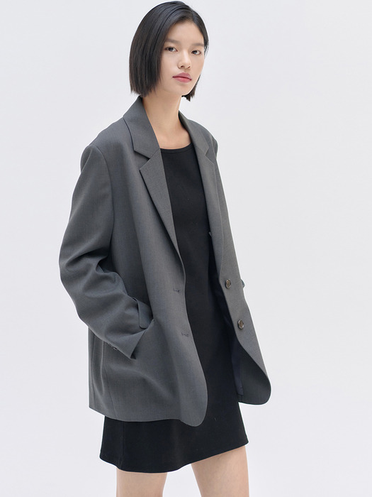 25SN relax-fit basic jacket [CHA]