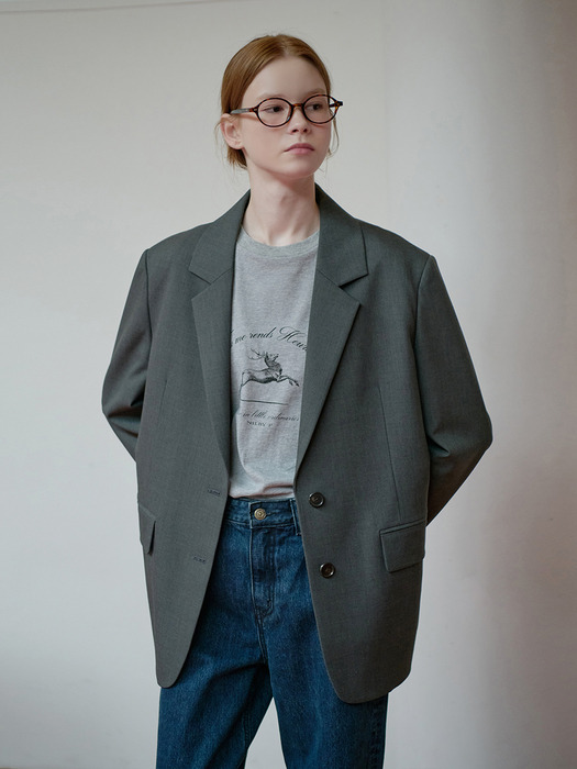 25FN relax-fit basic jacket [CHA]