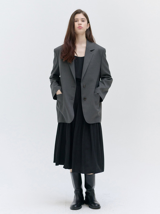 25SN relax-fit basic jacket [CHA]