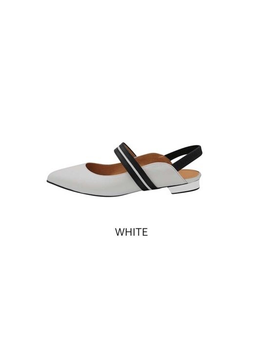 T015 pointed slingback white