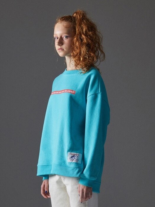 Box Fit Text Sweatshirt_Sky Blue