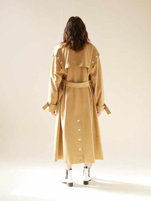 Button Trench Coat(Beige) 