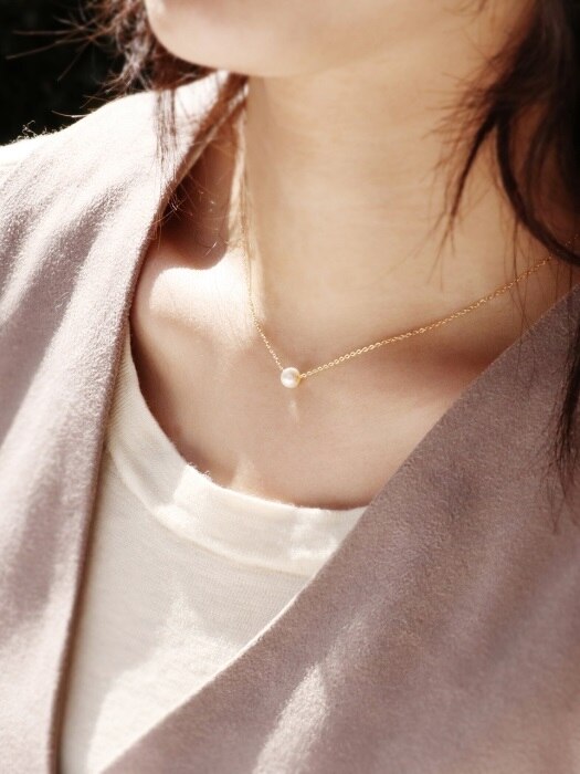 natural pearl gold filed necklace