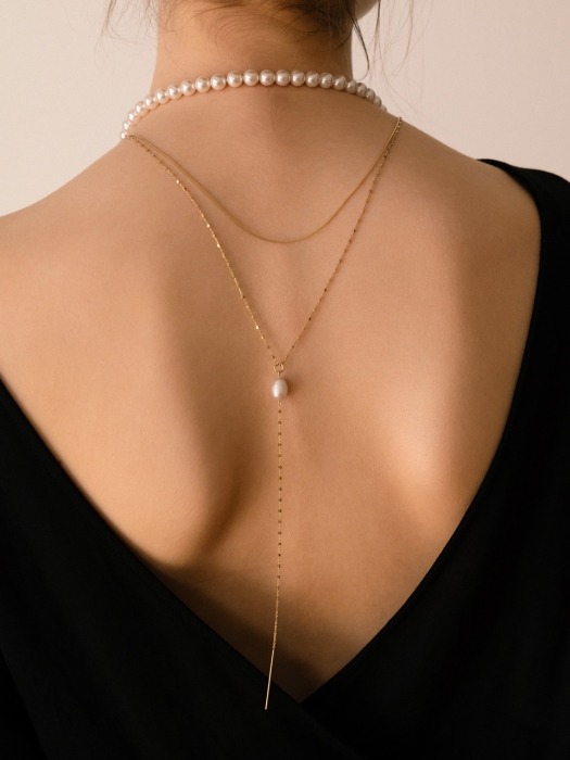 Pearl Gene drop Chain Necklace
