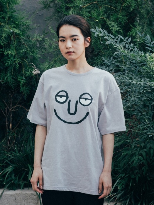 [SS19 NOUNOU] Face S2 T-Shirts(Grey)