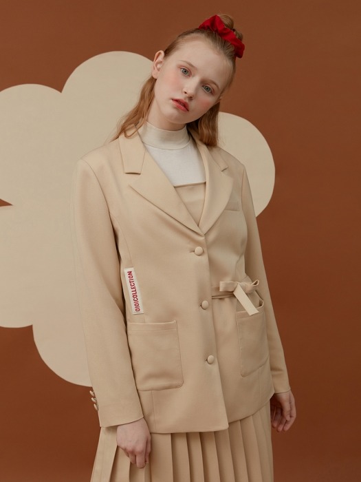 RIBBON TIE JACKET_beige